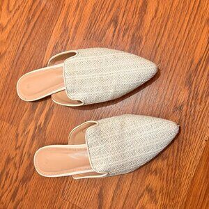 Womens Closed Pointed Toe Mules Low Heel Loafers Slip On Flats Slide Backless Cu